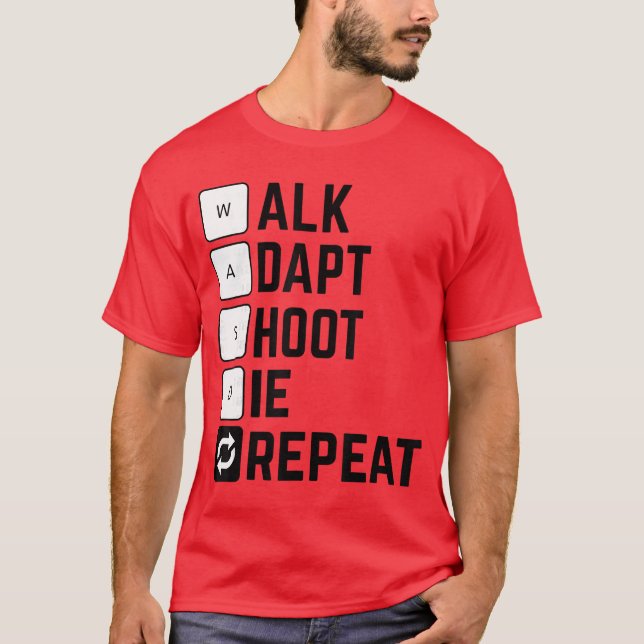 T-shirt Drôle de joueuse de PC Gamer ordinateur nerd WASD  (Devant)