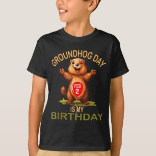 T-shirt Drôle de jour de la marmotte est mon anniversaire,