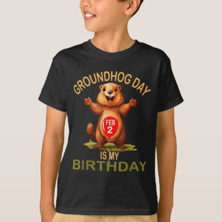 T-shirt Drôle de jour de la marmotte est mon anniversaire,