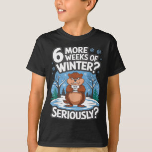 T-shirt Drôle de jour de la marmotte hiver 6 semaines de p