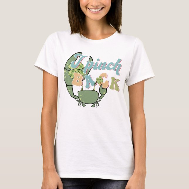 T-shirt drôle de Jour de la Saint Patrick de crabe vert Je (Devant)
