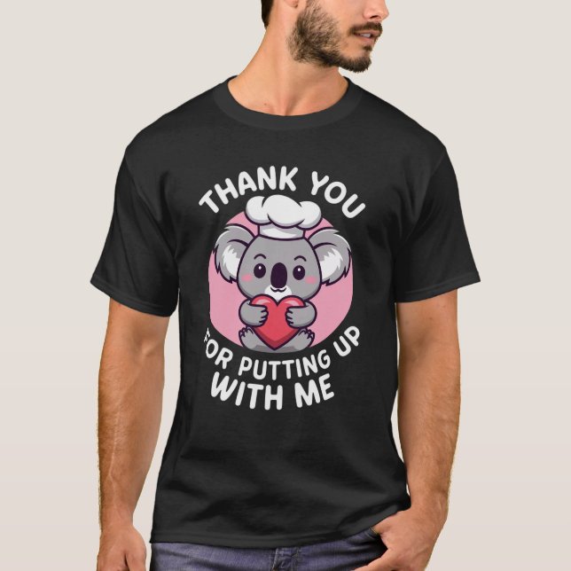 T-shirt Drôle de Koala Chef Merci de Me Supporter (Devant)