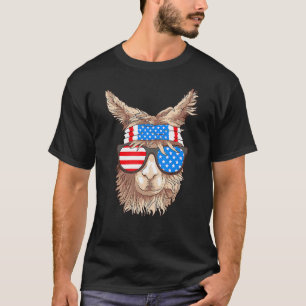T-shirt Drôle de lama patriotique américain mignon animal
