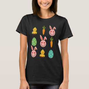 T-shirt Drôle de lapin de Pâques Poulet Carottes Hommes Fe