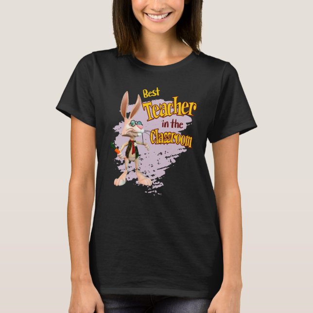 T-shirt Drôle de lapin meilleur professeur de la classe (Devant)