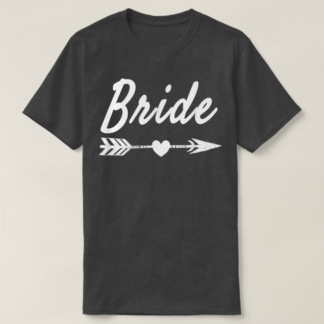 T-shirt drôle de mariage Flèche d'amour de mariée  (Design devant)