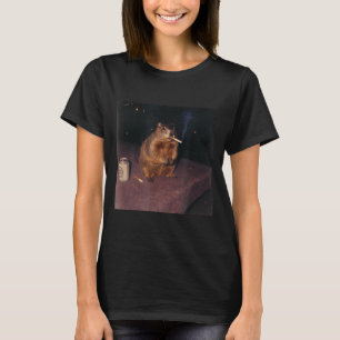 T-shirt Drôle de marmotte qui fume une cigarette Mème rétr