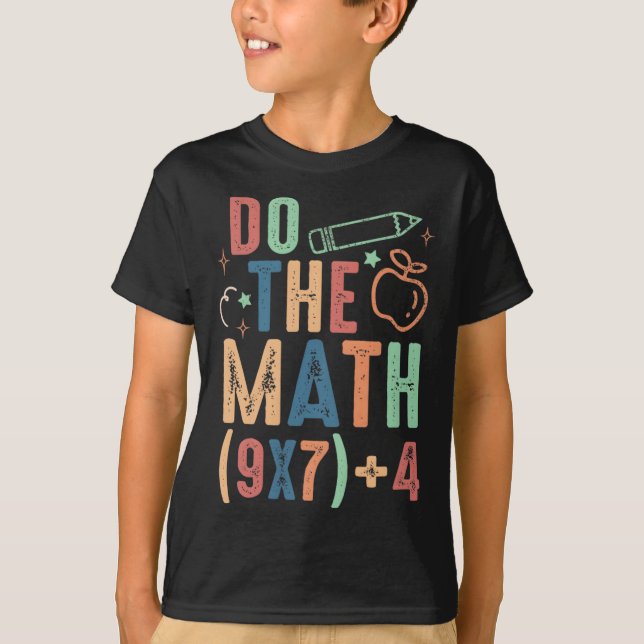 T-shirt Drôle de maths 67 mème six sept garçon fille ensei (Devant)