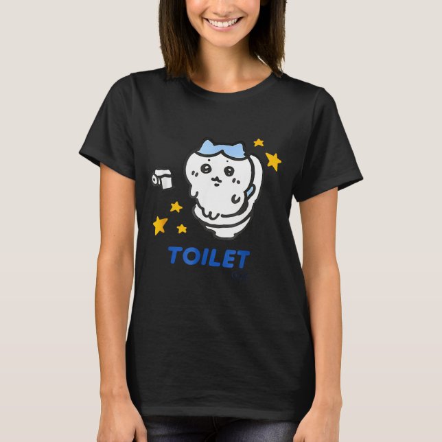 T-shirt drôle de mème Chikawa de temps de toilette (Devant)