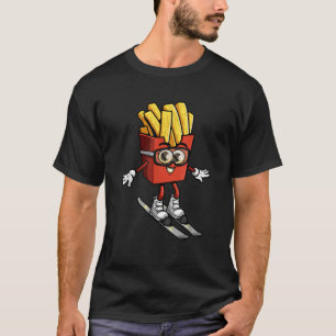 T-shirt Drôle de moniteur de ski de frite française de pat