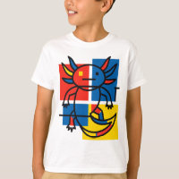 Drôle de motif d'art abstrait Axolotl Piet Mondria