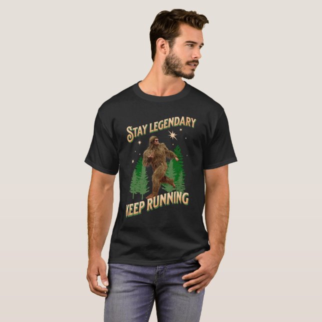 T-shirt Drôle de motivation de course de Bigfoot (Devant entier)