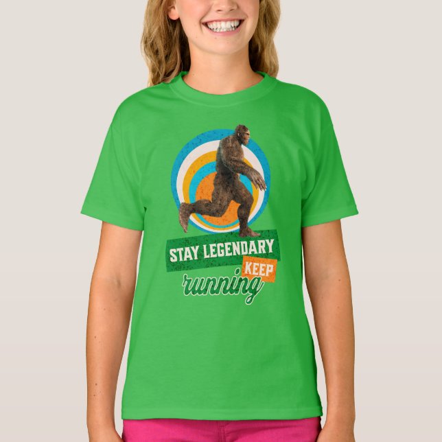 T-shirt Drôle de motivation de course de Bigfoot (Devant)