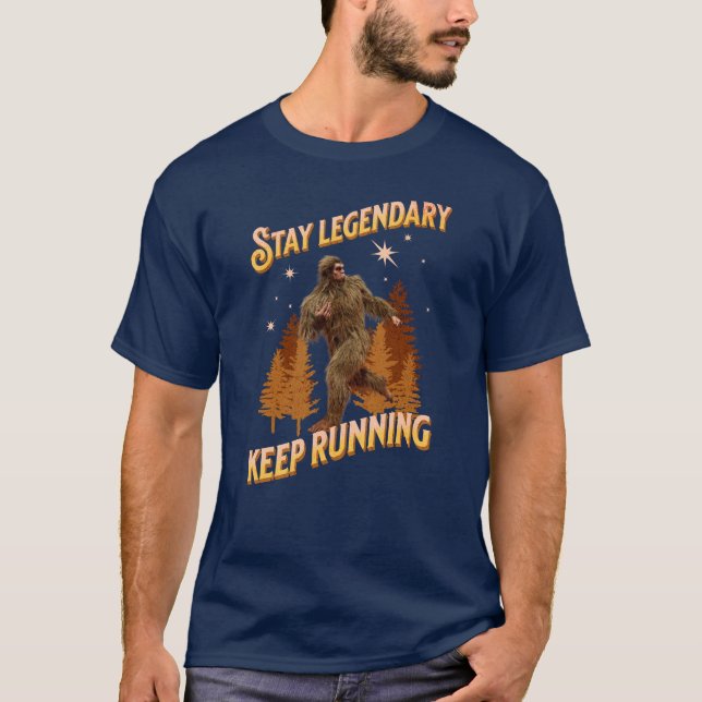 T-shirt Drôle de motivation de course de Bigfoot (Devant)