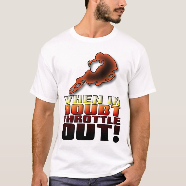 T-shirt drôle de moto cross "Throttle Out" (Devant)