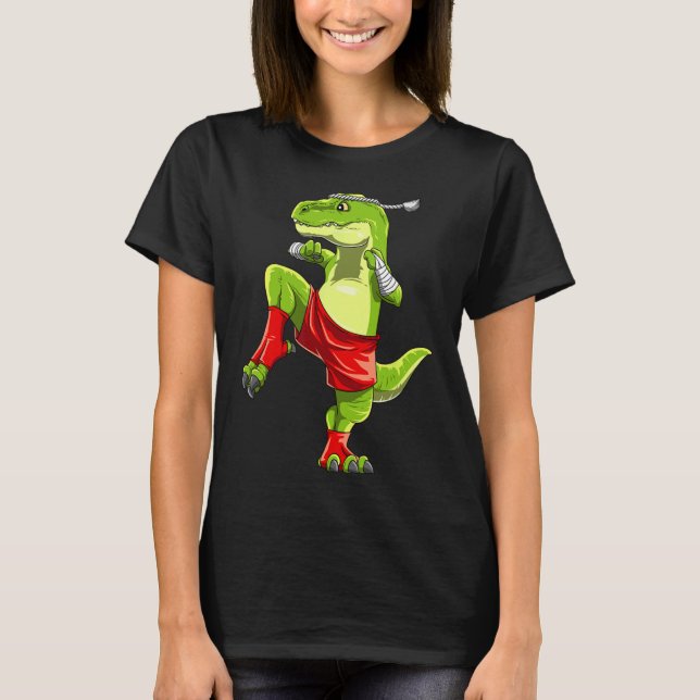 T-shirt Drôle de Muay Thai T-rex - Boxe Thaïlandaise  (Devant)