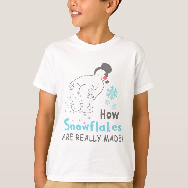 T-shirt Drôle de neige Comment les flocons de neige sont v (Devant)