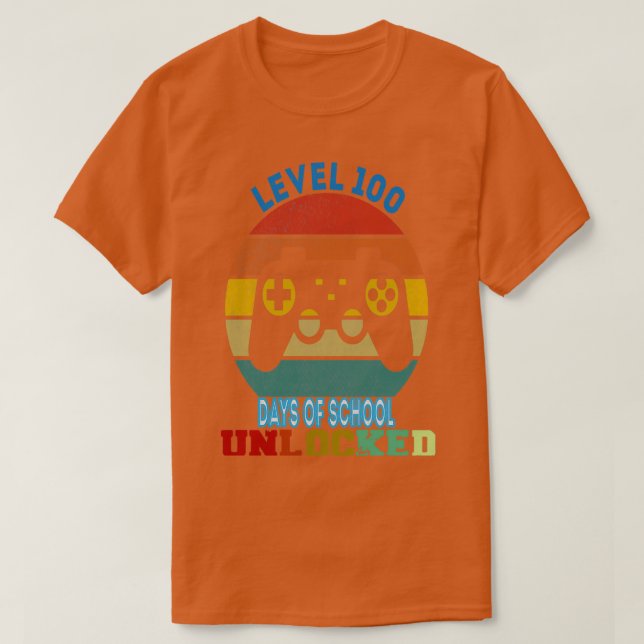 T-shirt drôle de niveau 100 jours d'école déverrouillé 2 (Design devant)