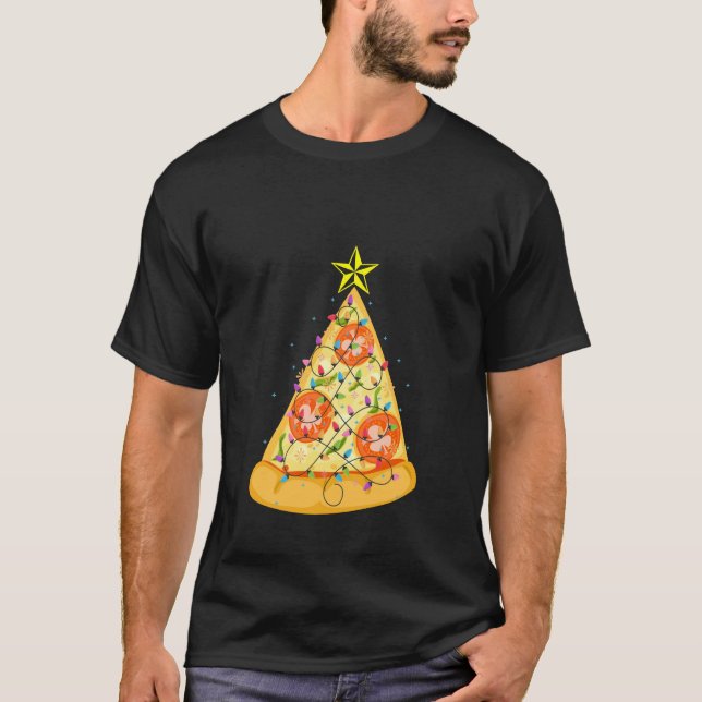 T-shirt drôle de Noël de chemise de pizza de Noël (Devant)