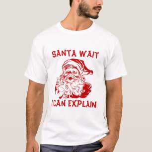 T-shirt Drôle de Noël Santa attends je peux expliquer
