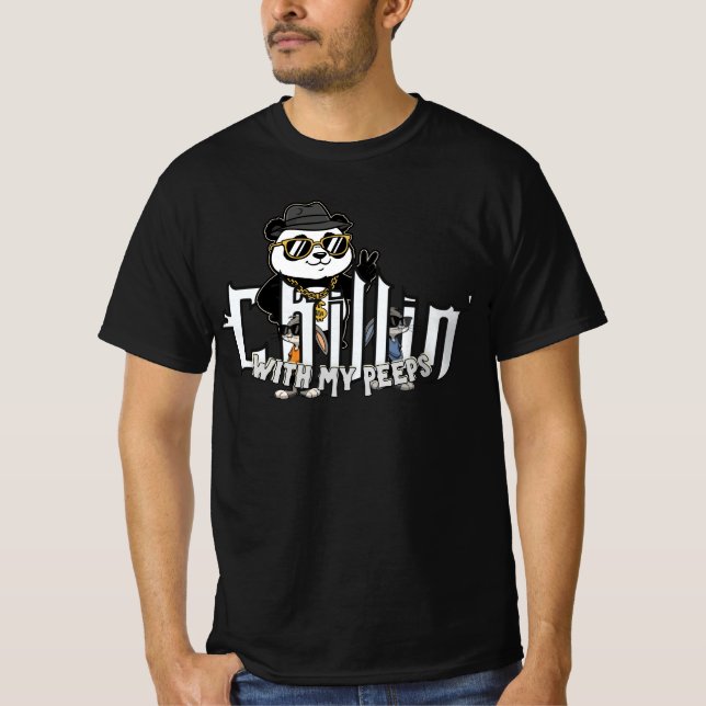 T-shirt drôle de panda "Chillin' With My Peeps" (Devant)