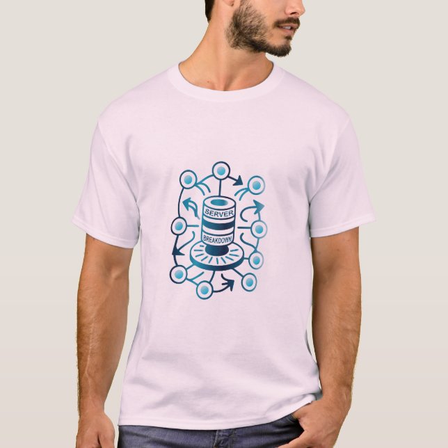T-shirt drôle de panne de serveur pour le support  (Devant)
