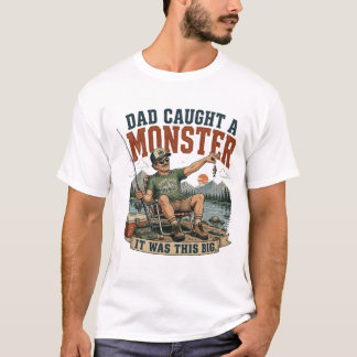 T-shirt drôle de papa qui a attrapé un monstre à l