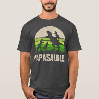 T-shirt Drôle de Papy Papasaurus Dinosaure 3 Enfants
