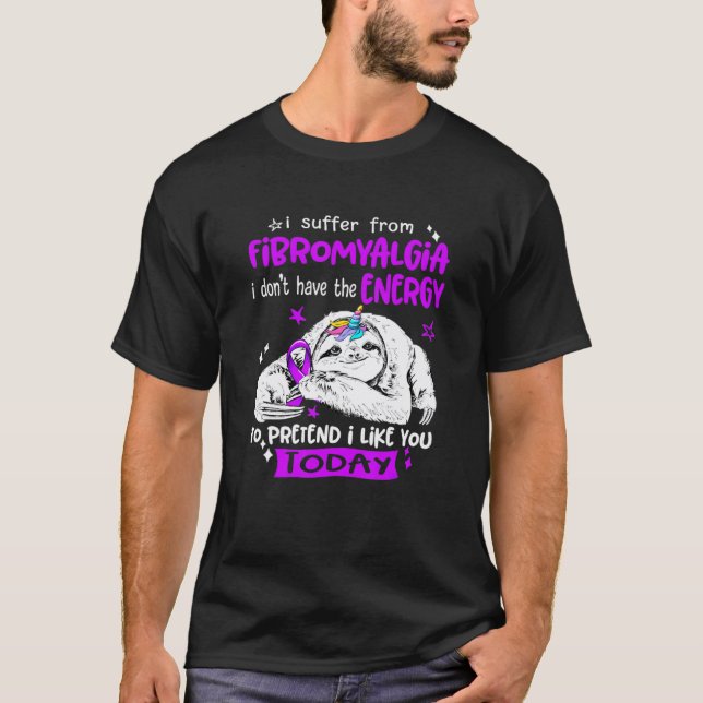 T-shirt Drôle de paresseux licorne mignon Je souffre de fi (Devant)