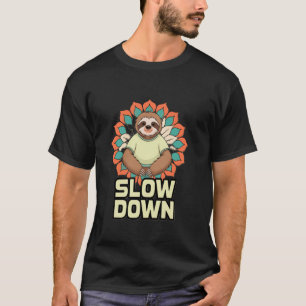 T-shirt Drôle de paresseux ralentir mandala relaxant graph