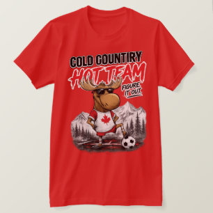 T-Shirt drôle de partisan de soccer Canada avec or