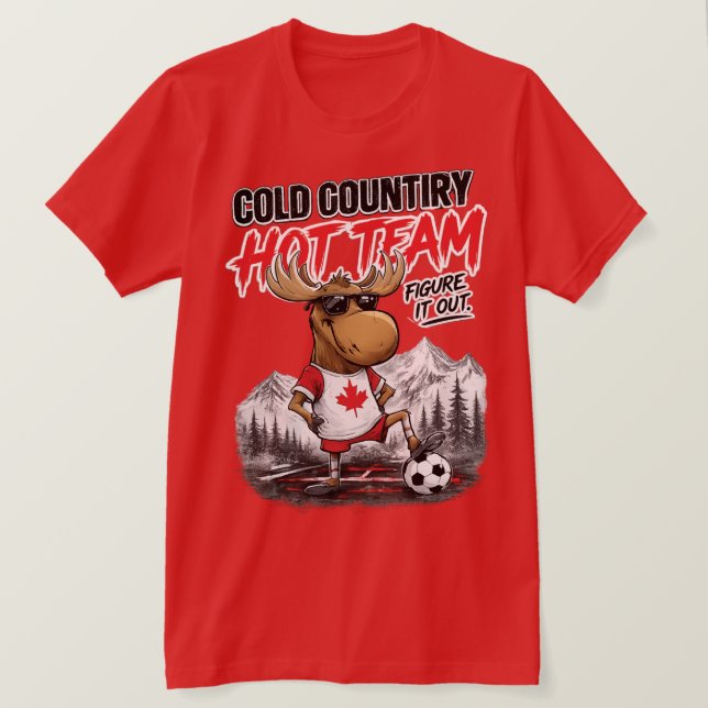 T-Shirt drôle de partisan de soccer Canada avec or (Design devant)