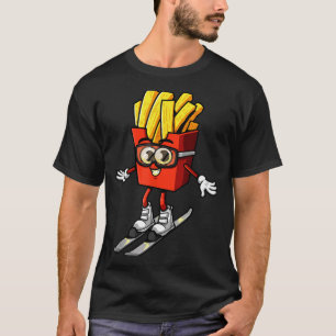 T-shirt Drôle de patate frite ski frites de pomme de terre