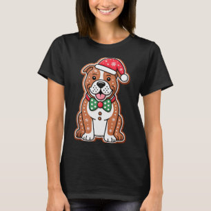T-shirt Drôle de Pâtisserie Pitbull Chien Noël Femmes Homm