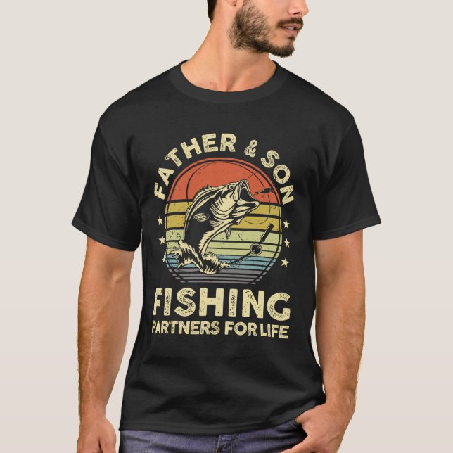T-shirt drôle de pêche père fils assorti B poisson (Devant)