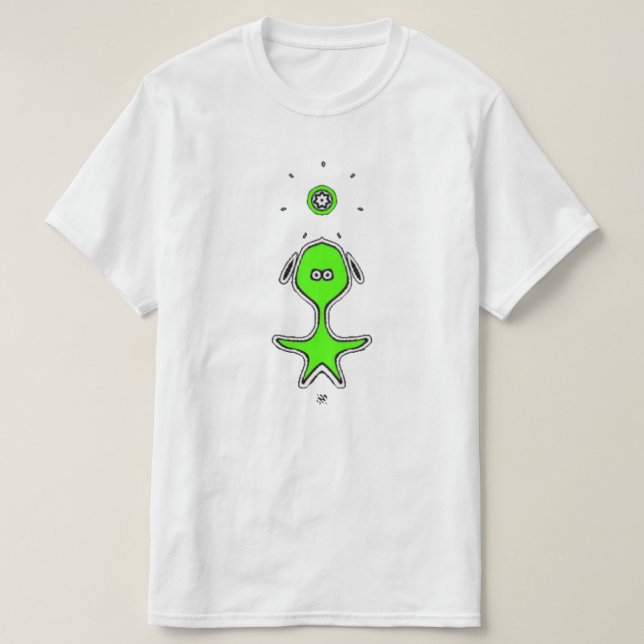 T-shirt Drôle de petit type (vert) (Design devant)