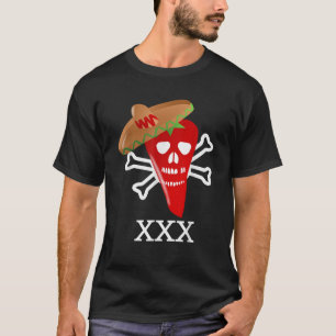 T-shirt Drôle de piment fantôme rouge chaud humour aliment
