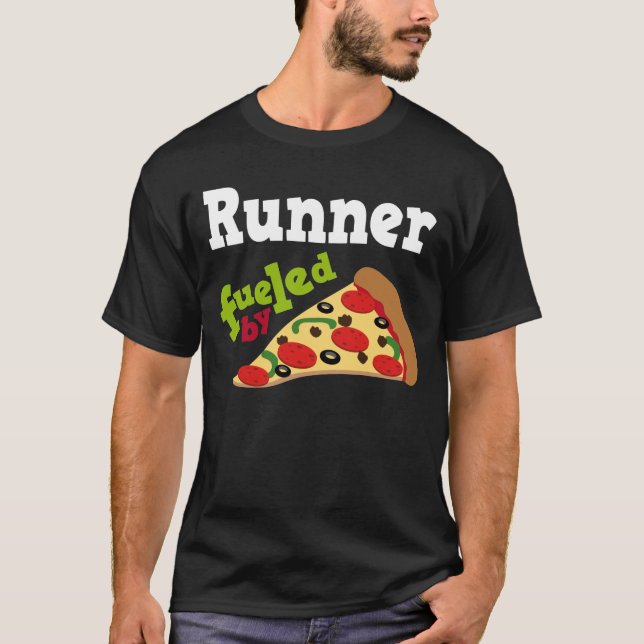 T-shirt (drôle) de pizza de coureur (Devant)