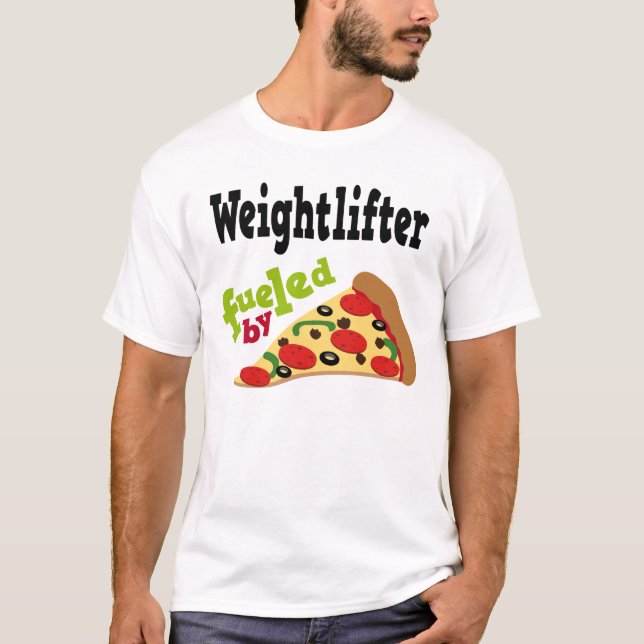 T-shirt (drôle) de pizza de haltérophile (Devant)
