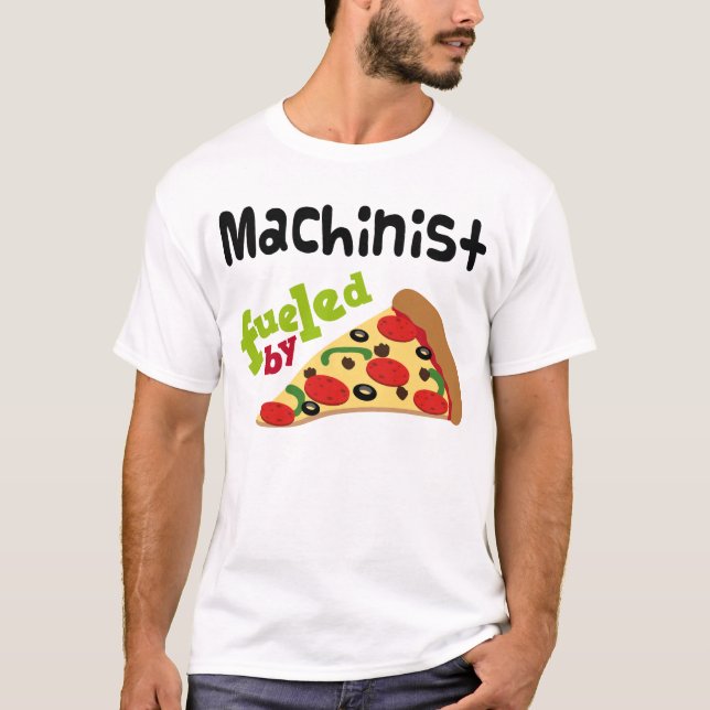 T-shirt (drôle) de pizza de machiniste (Devant)