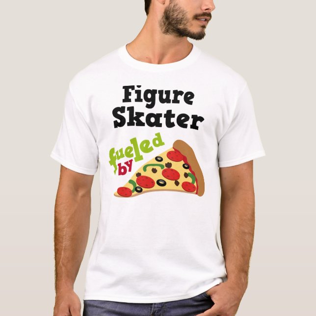 T-shirt (drôle) de pizza de patineur artistique (Devant)