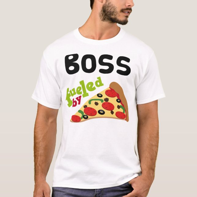 T-shirt (drôle) de pizza de patron (Devant)