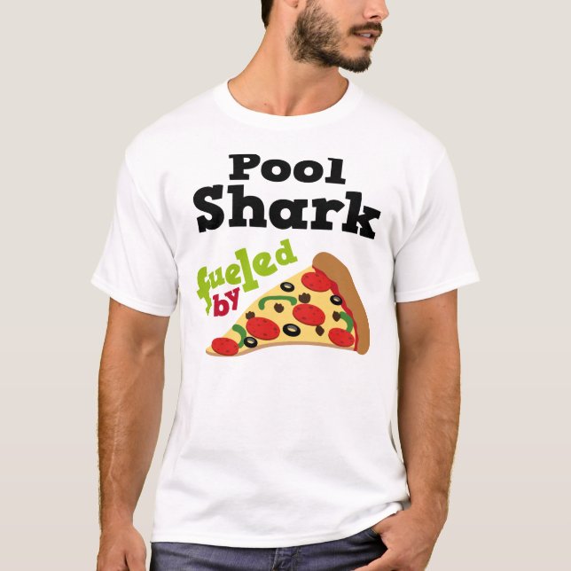 T-shirt (drôle) de pizza de requin de piscine (Devant)