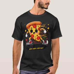 T-shirt Drôle de Pizza Shuffle Latéral Workout Mascotte de