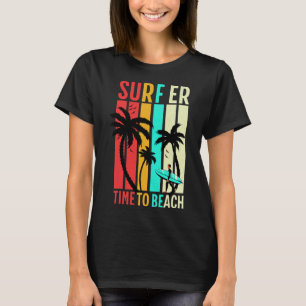 T-shirt Drôle de planche de surf rétro de plage vintage su