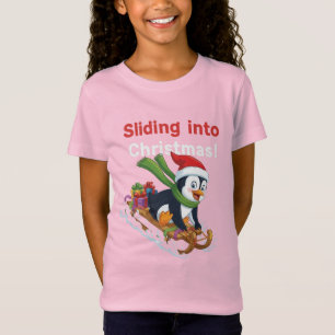 T-Shirt Drôle de plongée dans Noël Mignon Pingouin en traî