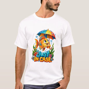 T-shirt Drôle de poisson avec parapluie