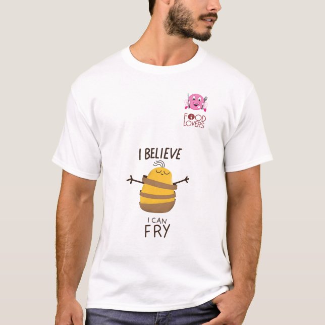 T-shirt drôle de pommes frites (Devant)