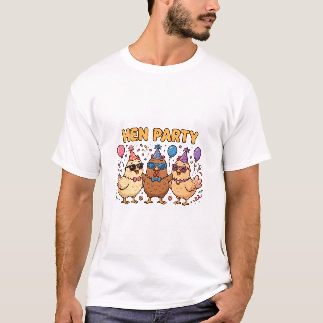 T-Shirt drôle de poule pour EVJF (Devant)