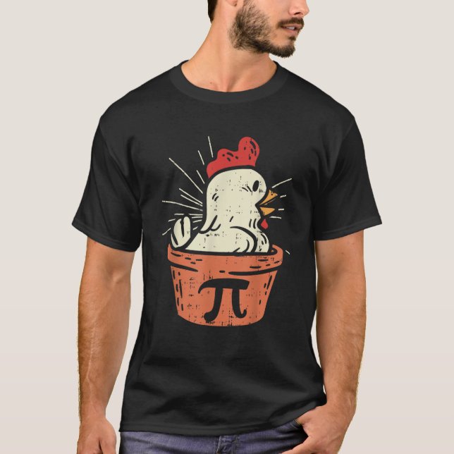 T-shirt drôle de poulet Pot Pi jour de tarte amate (Devant)